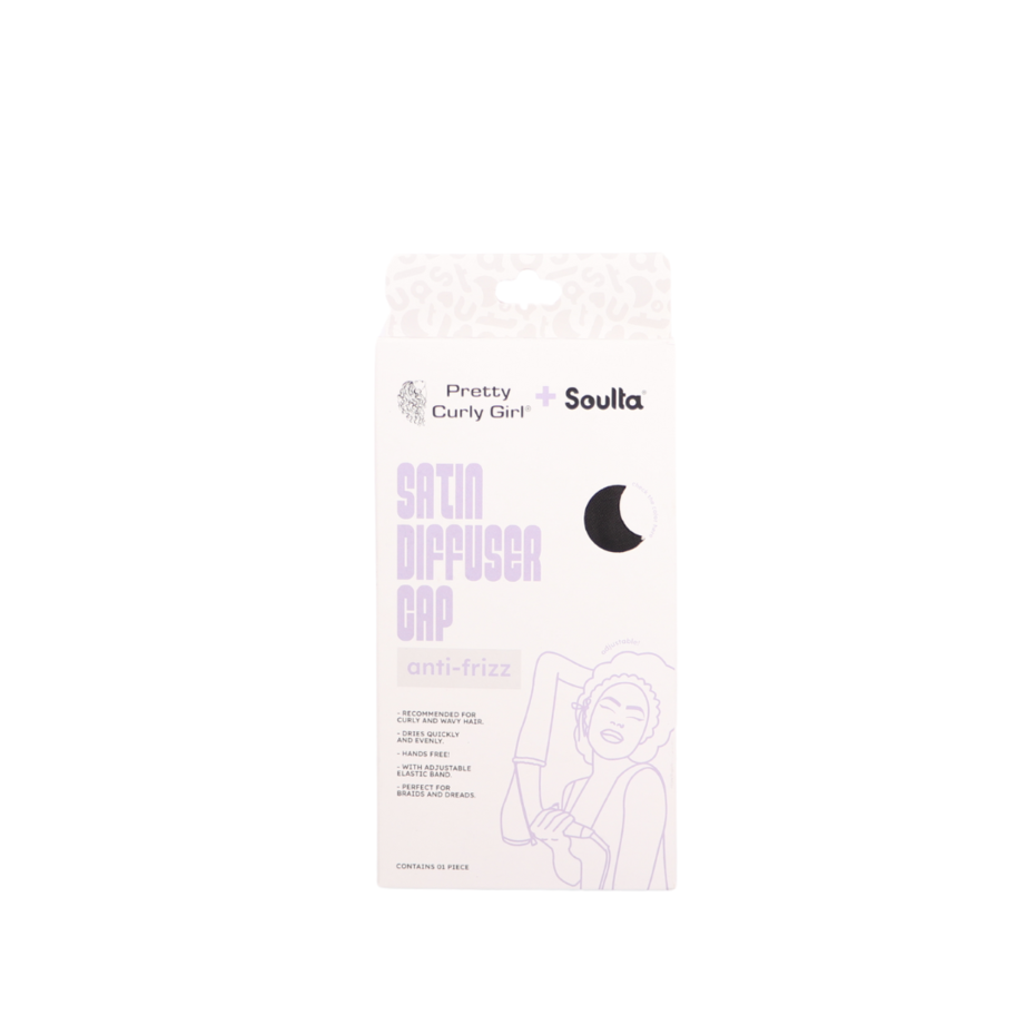 Pretty Curly Girl SATIN DIFFUSER DRYING CAP | SOULTA black